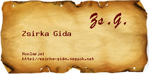 Zsirka Gida névjegykártya